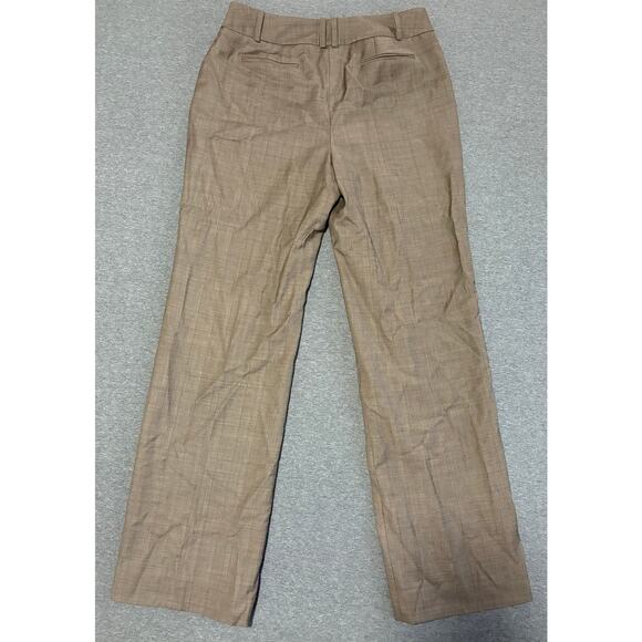 Ann Taylor LOFT | Women's Tan Plaid Dress Work Pants | 8 - Picture 3 of 5